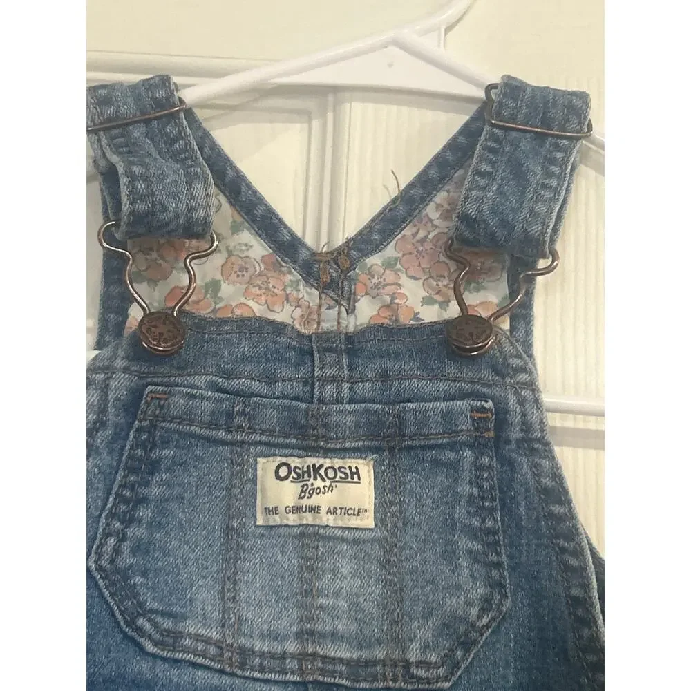 OshKosh B'gosh 12M Denim Vestbak Overalls Jean Blue